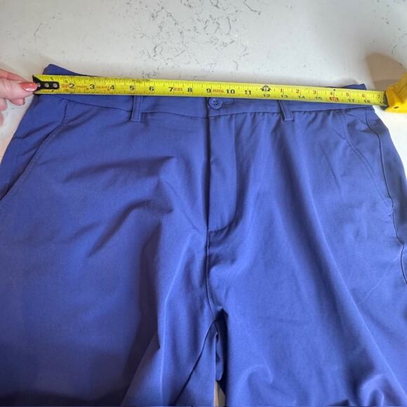 Hreski Mens Performance Golf Shorts Dk Blue Size 36 Button Front With Pockets - Picture 10 of 12